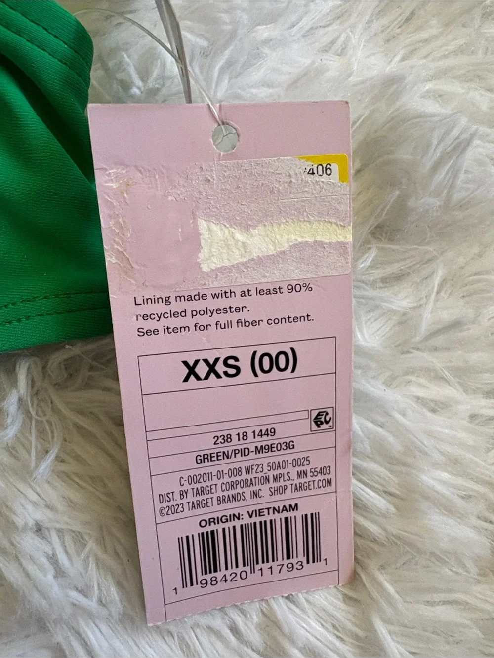 NWT Wild Fable Green Scoop Front Swim Top Size XXS